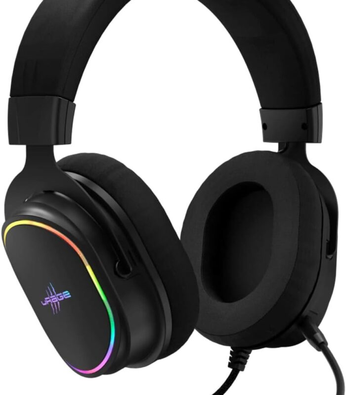 uRage Gaming-Headset „SoundZ 800.7.1“,schwarz, 7.1 Virtual Surround Sound, abnehmbares Mikrofon, kabelgebunden mit Volume-& Mute-Control, USB-Anschluss, 2 m Mesh Cable, gepolsterte Ohrmuschel, 415 g